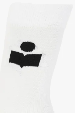 MARANT WHITE Long socks with logo