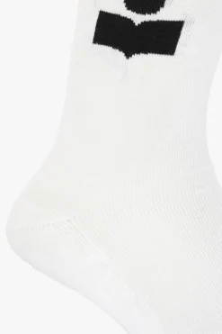 MARANT WHITE Long socks with logo
