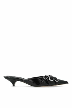Marc Jacobs BLACK Patent heeled slides āThe Emmaā