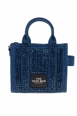 Marc Jacobs NAVY BLUE Handbag The Crystal Denim Crossbody Tote Bag