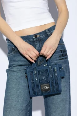 Marc Jacobs NAVY BLUE Handbag The Crystal Denim Crossbody Tote Bag