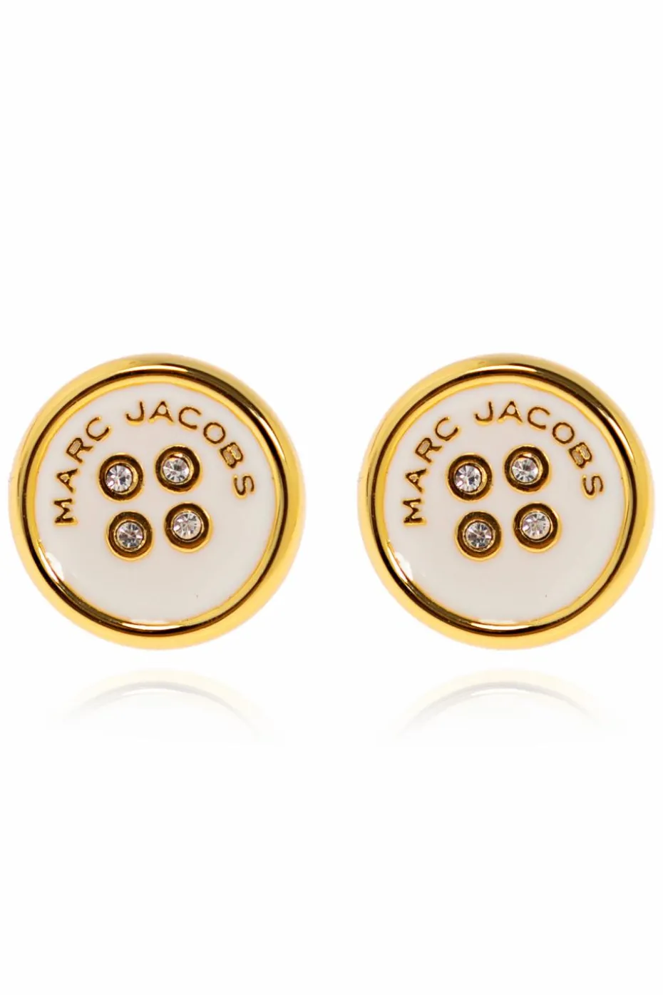Marc Jacobs WHITE Button-shaped earrings