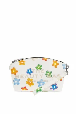 Marc Jacobs WHITE Leather cosmetic bag with print