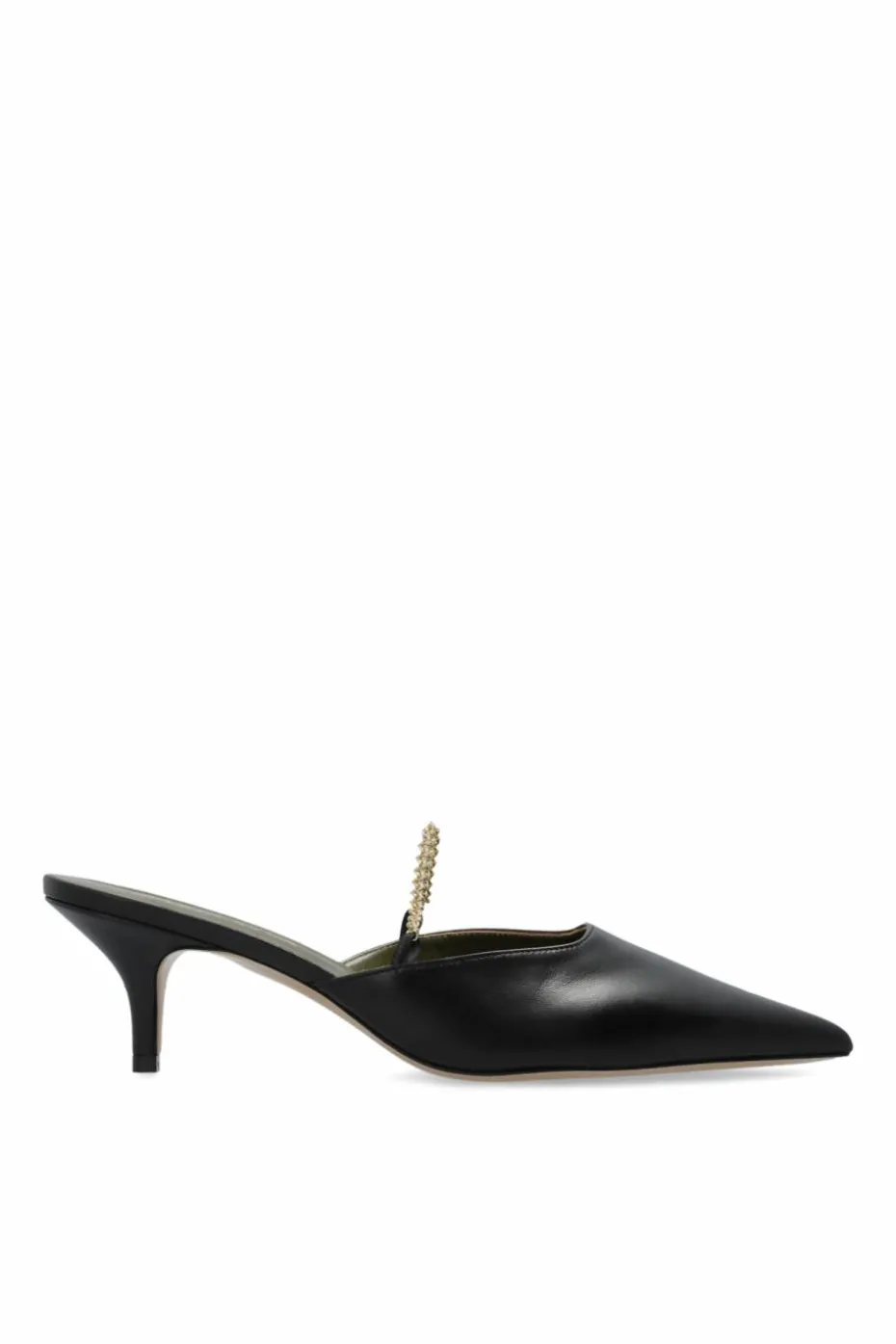 Maria Luca BLACK Leather heeled mules