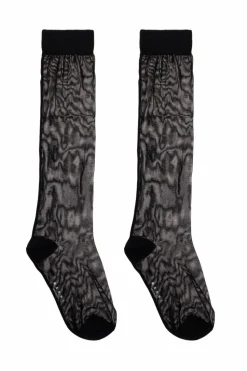 Marni BLACK Knee-high socks with logo