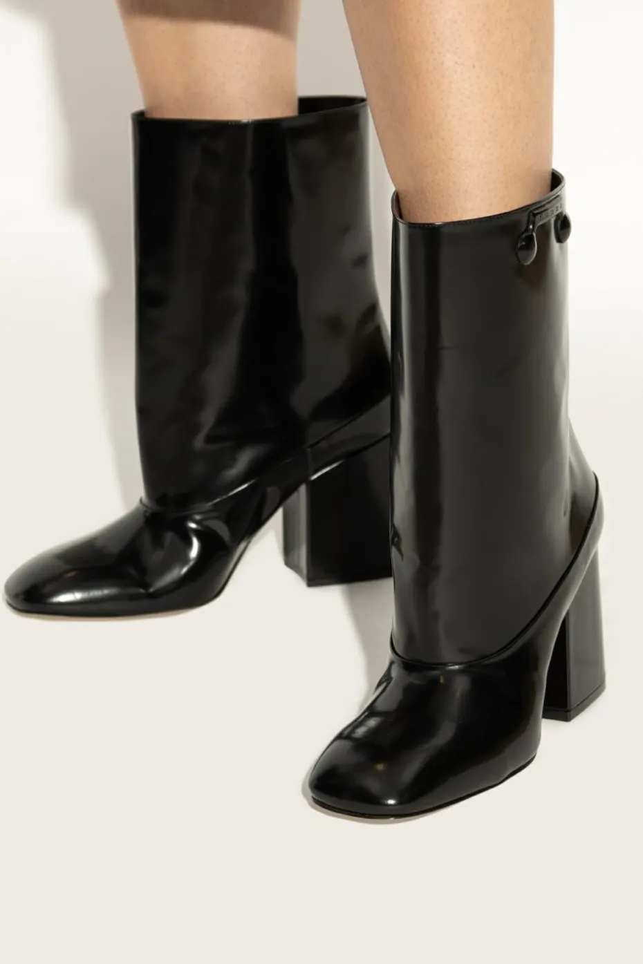 Marni BLACK Leather heeled ankle boots