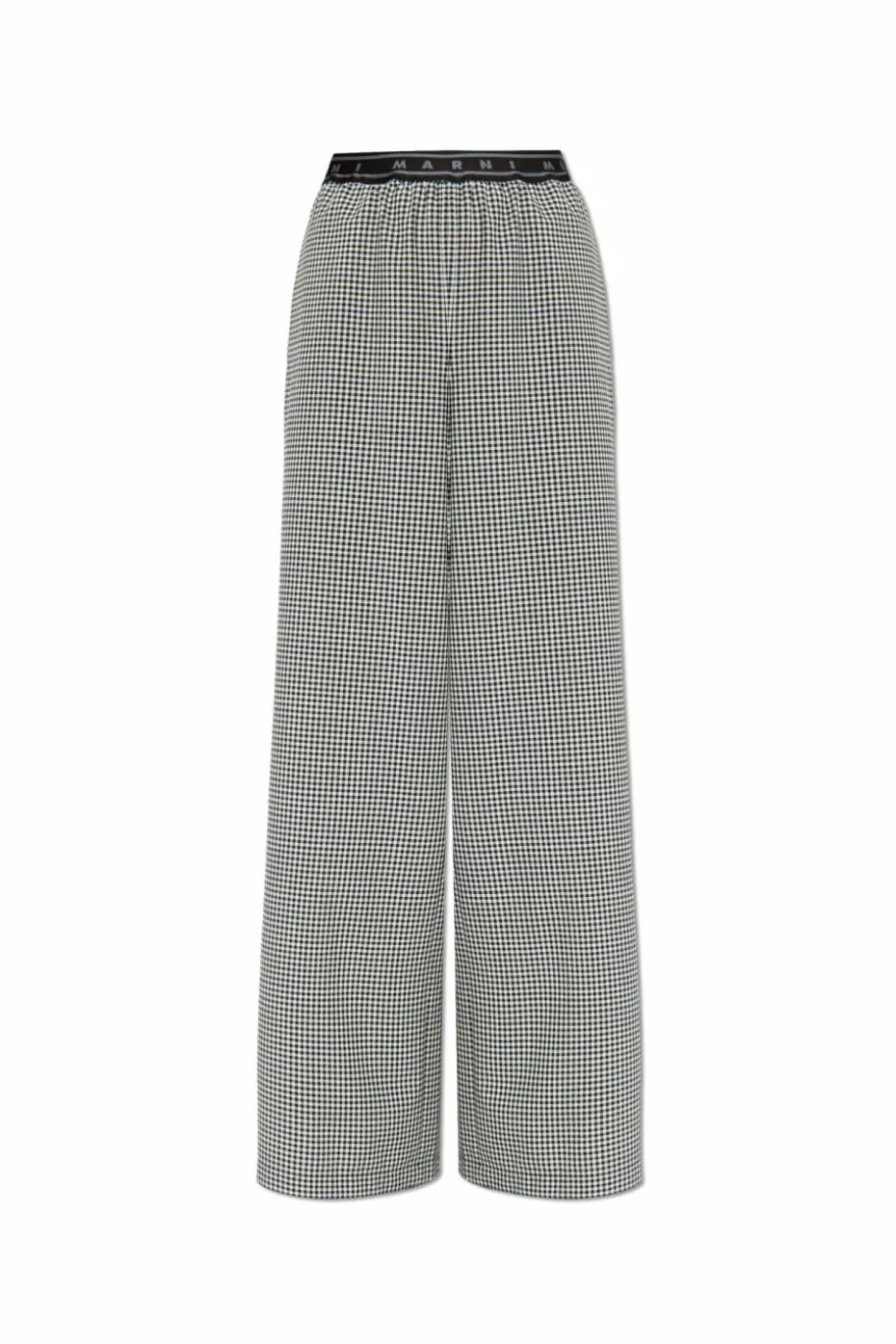Marni BLACK Loose-fitting pants with check pattern