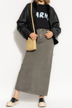 Marni BLACK Reversible shearling coat