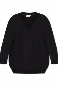 Marni BLACK V-neck dress