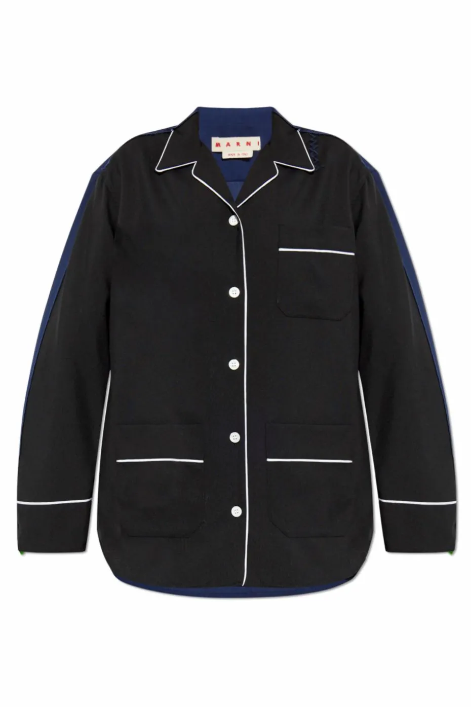 Marni BLACK Wool shirt with vintage effect