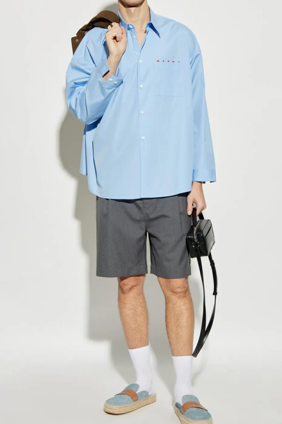 Marni BLUE Oversize shirt with pocket