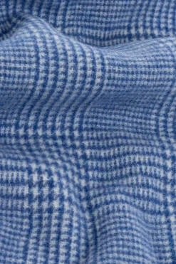 Marni BLUE Scarf with a check pattern
