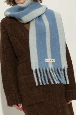 Marni BLUE Scarf with logo
