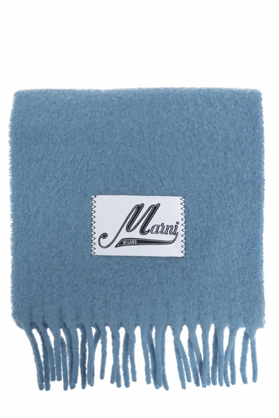Marni BLUE Scarf with logo patch