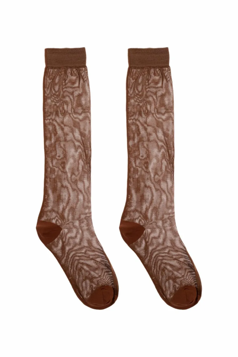 Marni BROWN Knee-high socks with logo