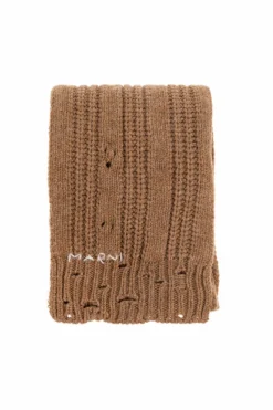 Marni BROWN Scarf with logo