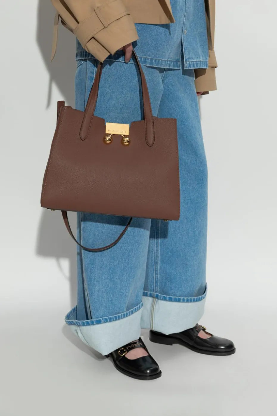 Marni BROWN 'Trunkaroo' shopper bag