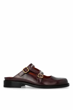 Marni BURGUNDY Leather Slides