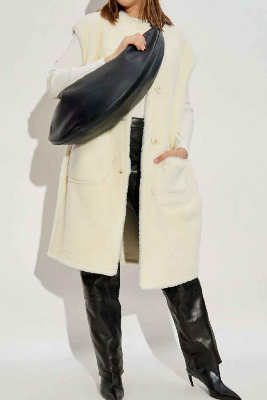 Marni cream Fur vest