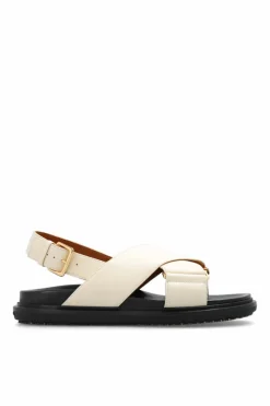 Marni cream āFussbettā leather sandals