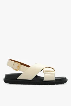 Marni cream āFussbettā sandals