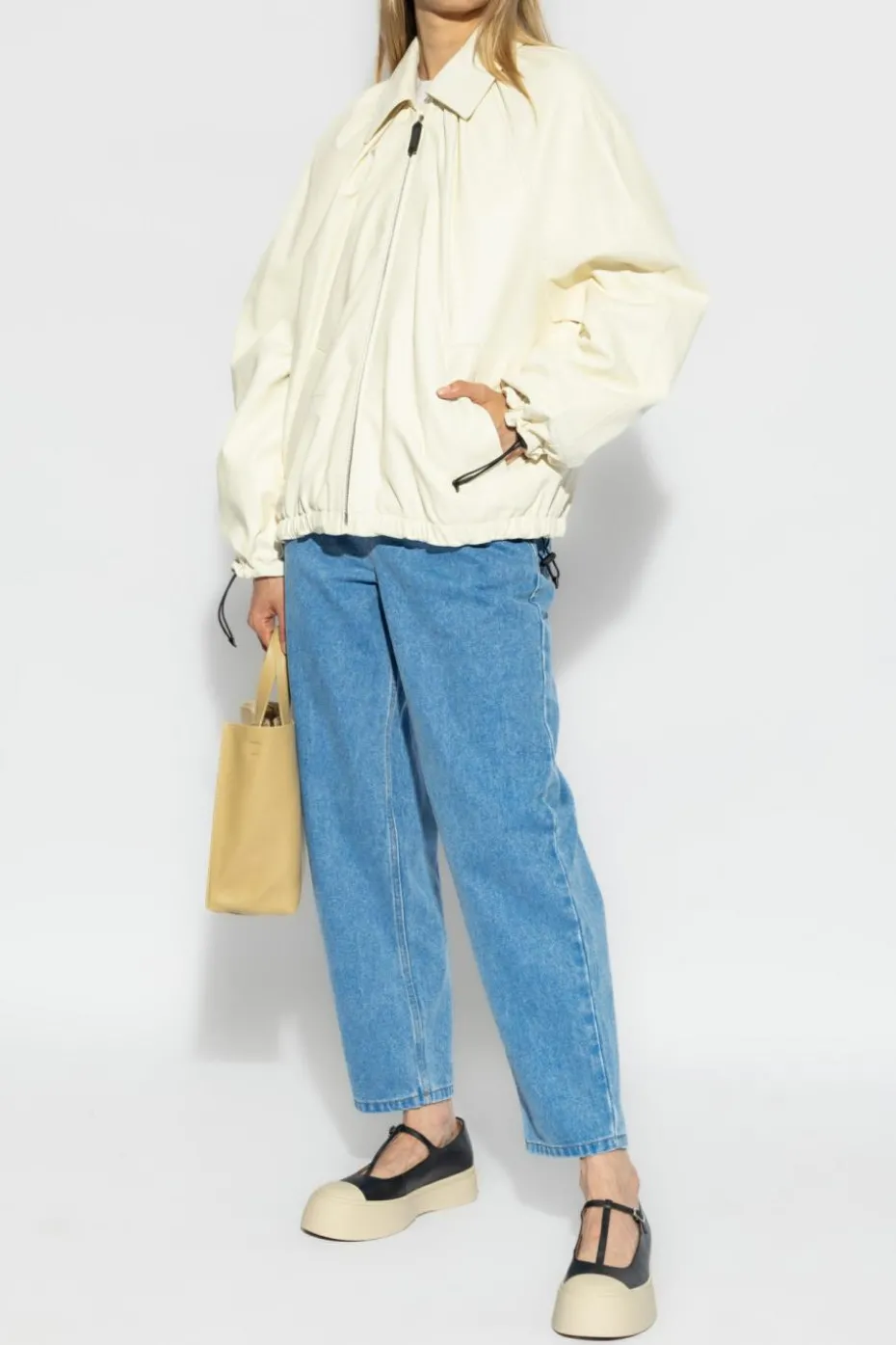 Marni cream Leather jacket