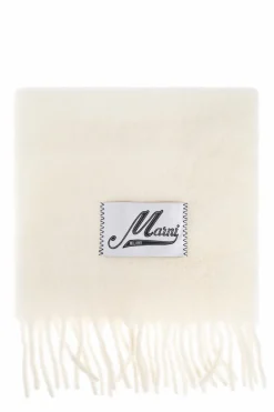 Marni cream Scarf with logo