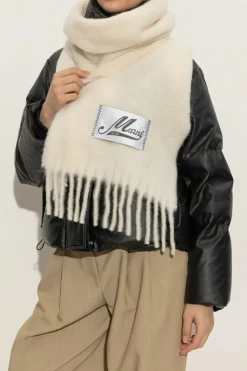Marni cream Scarf with logo