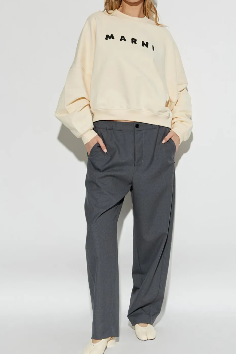 Marni cream Sweatshirt with logo