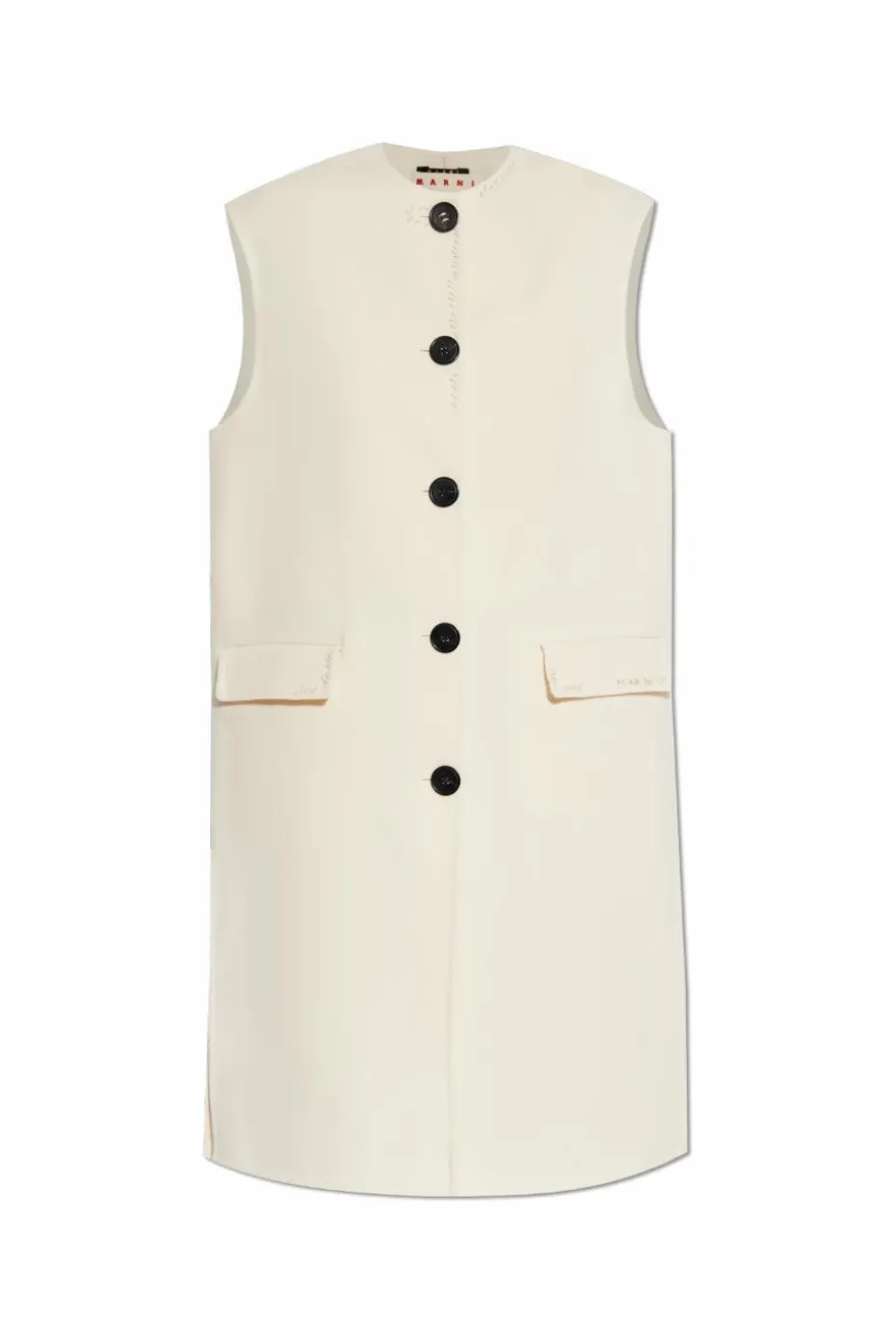 Marni cream Vest with decorative stitching