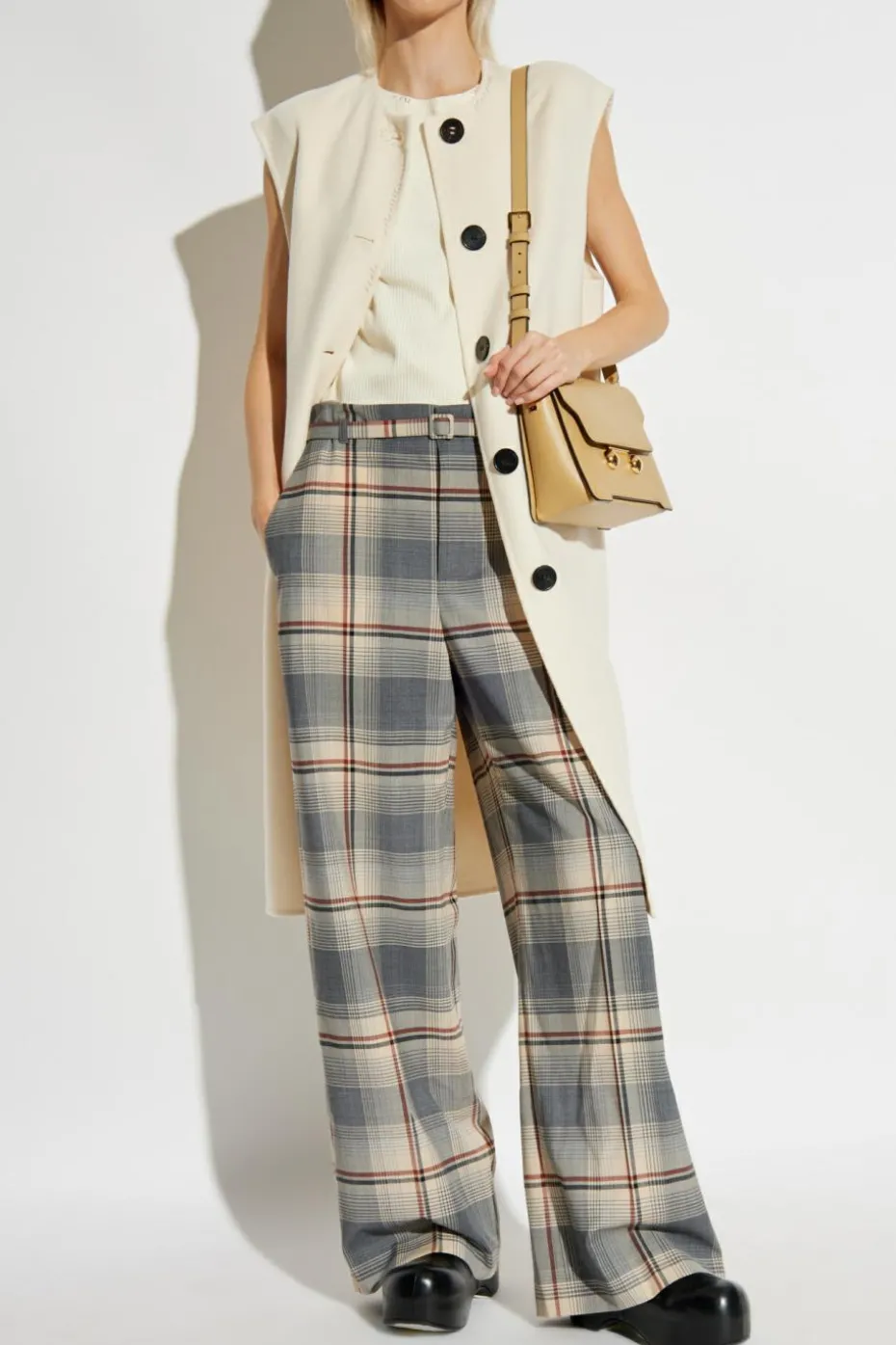 Marni cream Vest with decorative stitching