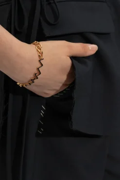 Marni GOLD Brass bracelet with logo