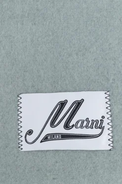 Marni GREEN Scarf with logo patch