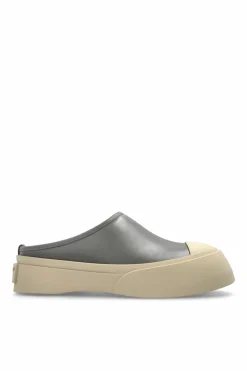 Marni GREY Leather platform slides
