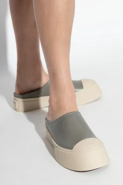 Marni GREY Leather platform slides