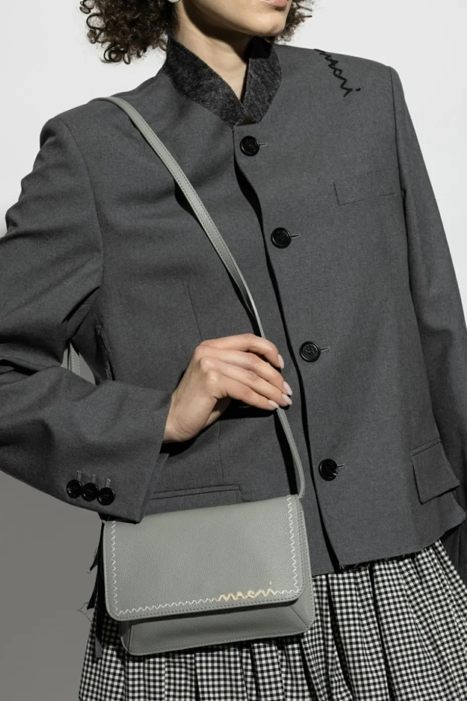 Marni GREY Leather shoulder bag