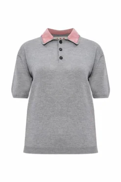 Marni GREY Polo with decorative collar