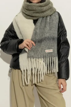 Marni GREY Scarf with logo