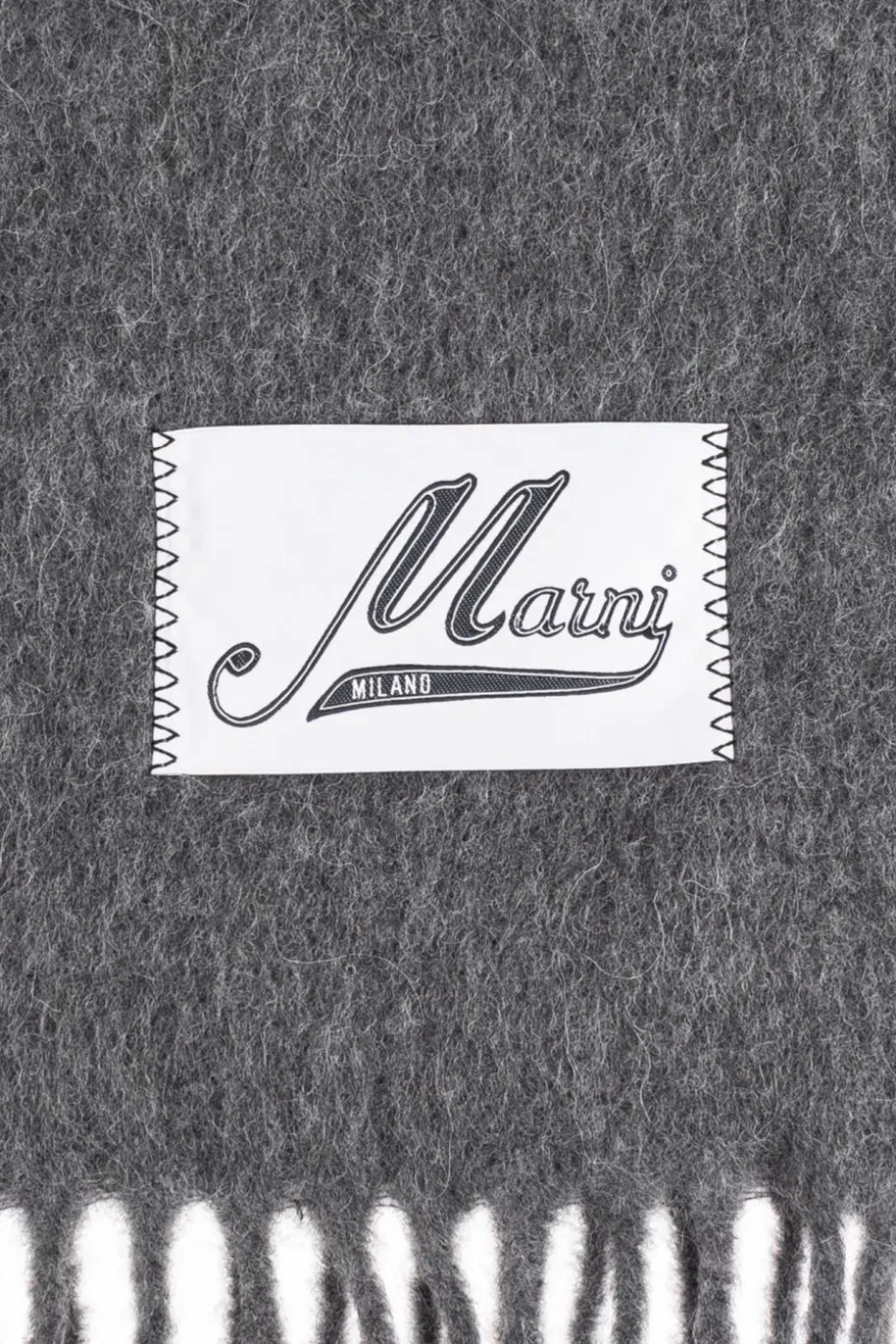 Marni GREY Wool scarf with logo