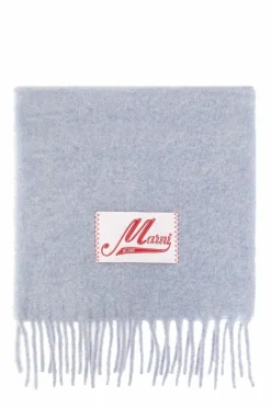 Marni light blue Scarf with logo patch