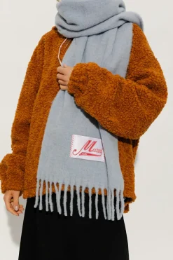 Marni light blue Scarf with logo patch