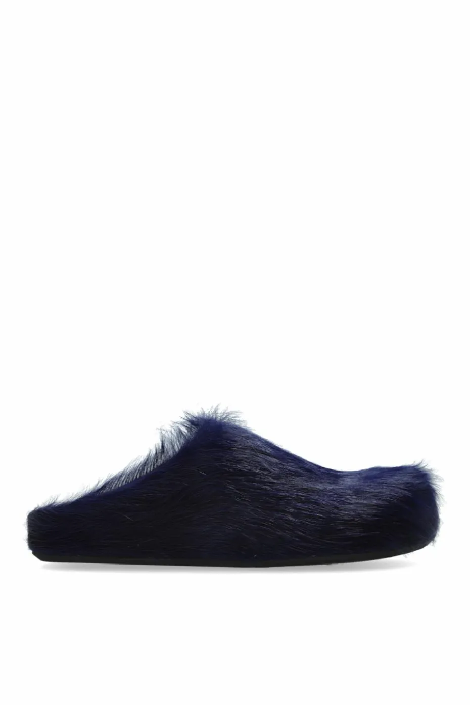 Marni NAVY BLUE Futrzane slippers