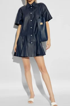Marni NAVY BLUE Leather dress