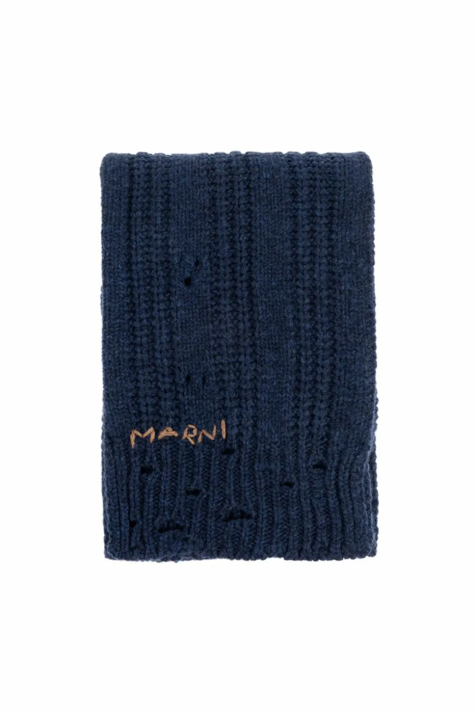 Marni NAVY BLUE Scarf with logo