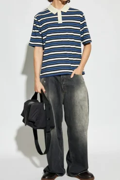 Marni NAVY BLUE Striped pattern polo