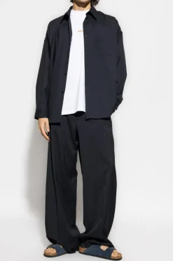 Marni NAVY BLUE Wool shirt