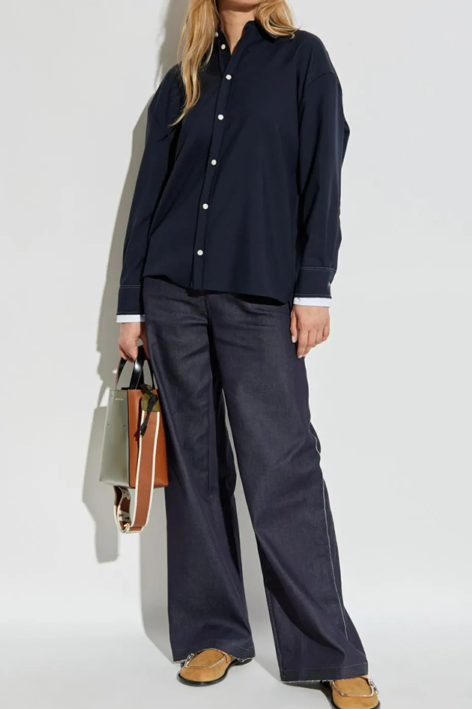 Marni NAVY BLUE Wool shirt