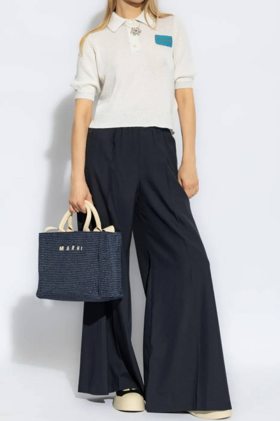 Marni NAVY BLUE Wool trousers