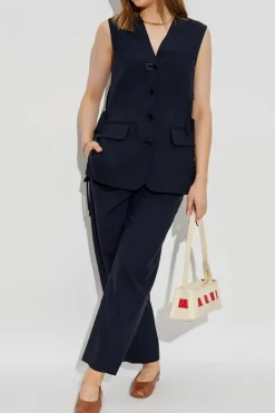 Marni NAVY BLUE Wool trousers