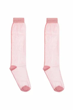 Marni PINK Knee-high socks with logo